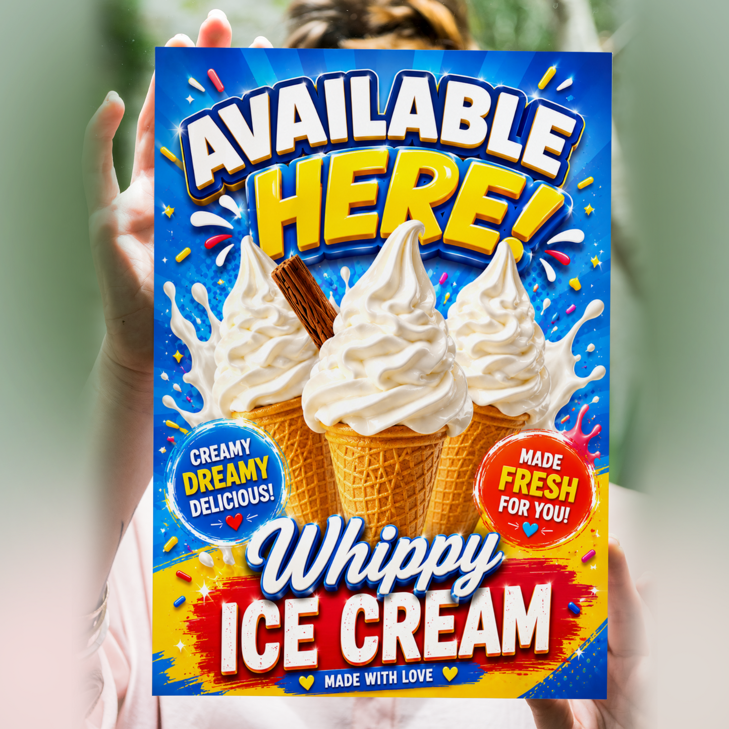 Ice Cream Sold Here Sticker Adhesive Decal Mr Whippy Wall Window Sticker