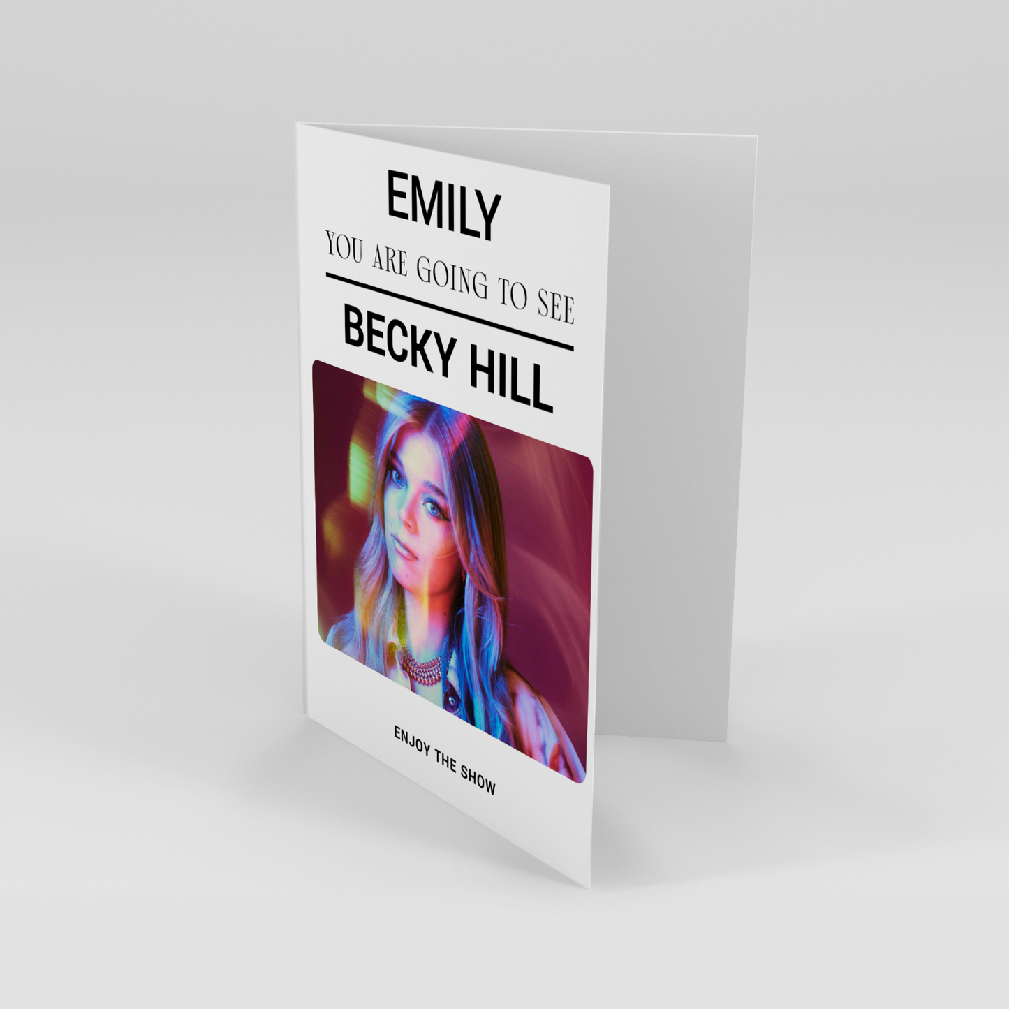 Becky Hill Live! Card Tour 2024 Personalised Birthday Gift YOU'RE GOING TO SEE