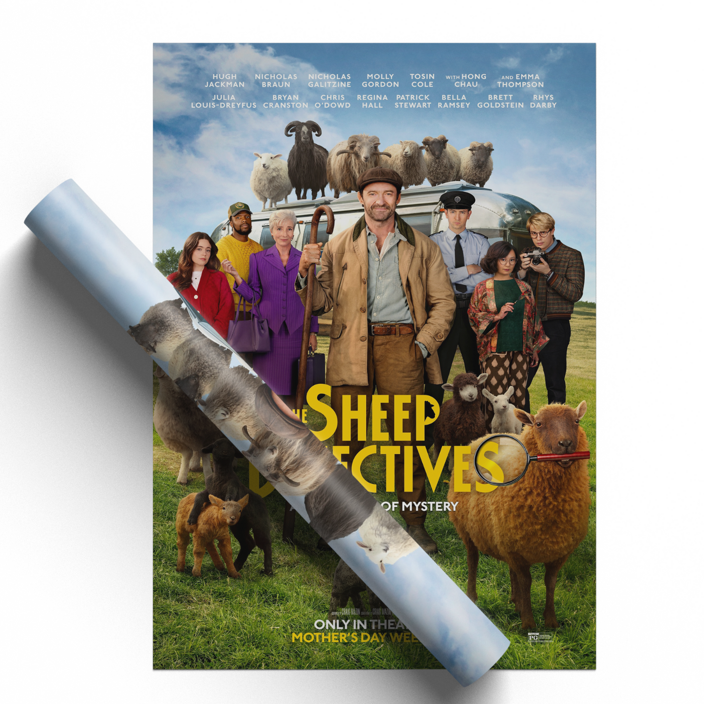 The Sheep Detectives 2026 Movie Poster Print Teaser Poster Hugh Jackman A5-A3