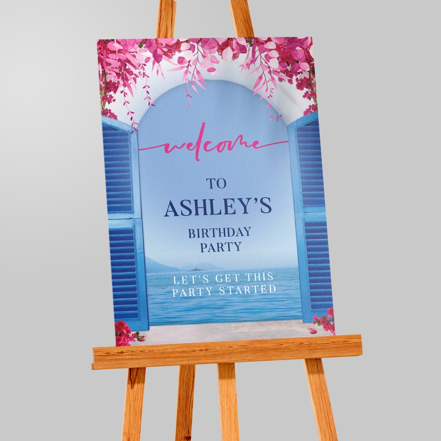 Birthday Party Sign Poster Mamma Mia! Themed Personalised Birthday Banner Print
