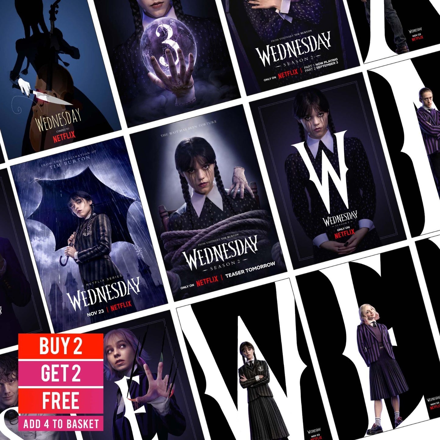 Wednesday Poster Netflix Series Wall Art Poster Print For Addams Family Fans
