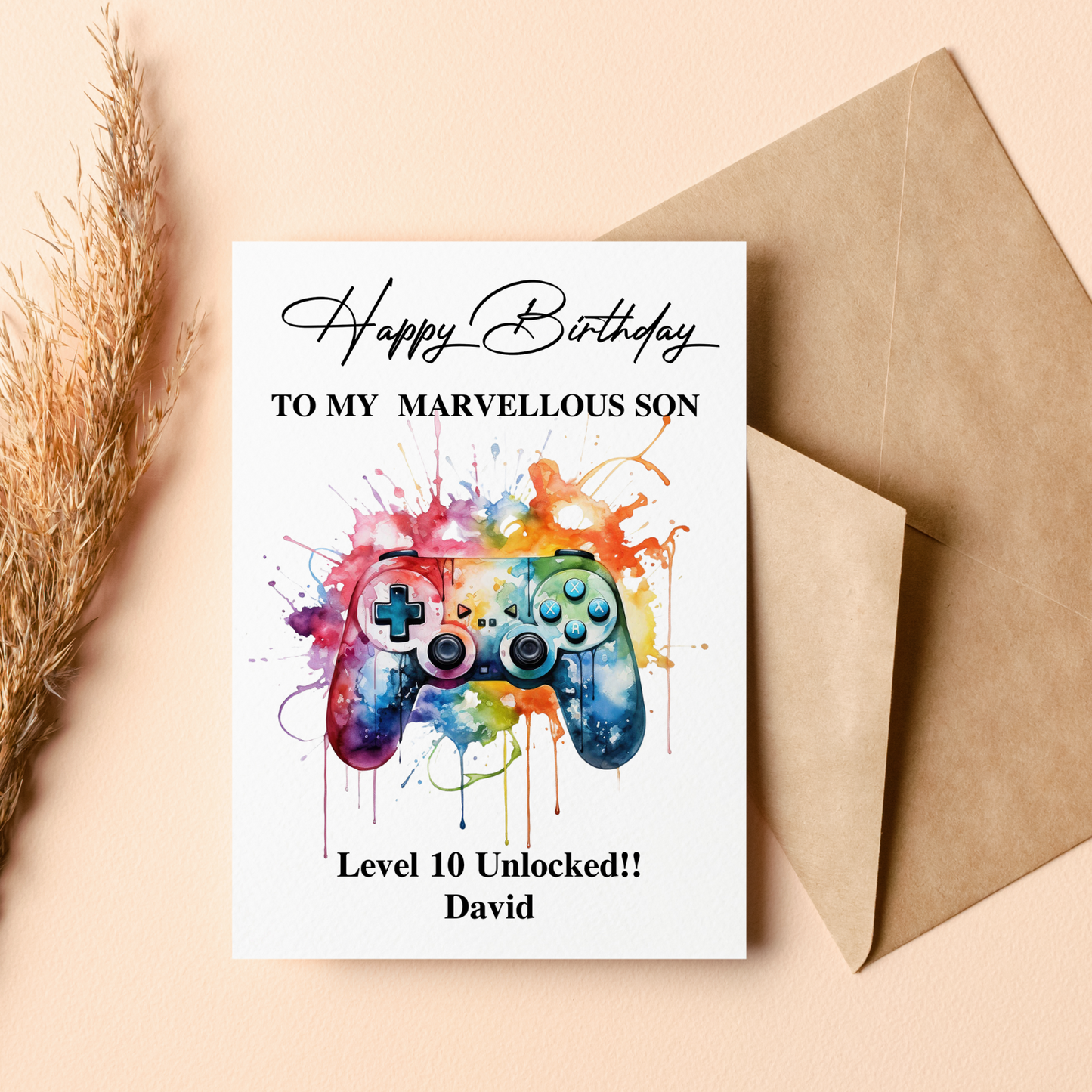 Birthday Card Personalised Boys Gaming Son Grandson Brother Nephew Teenage Gamer