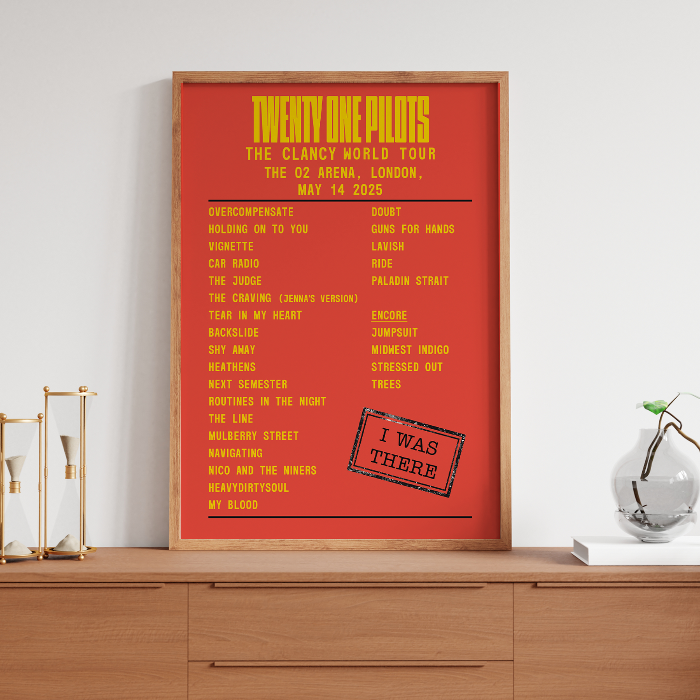 Twenty One Pilots 2025 UK Tour The Clancy World Tour Setlist Poster Print A5-A3