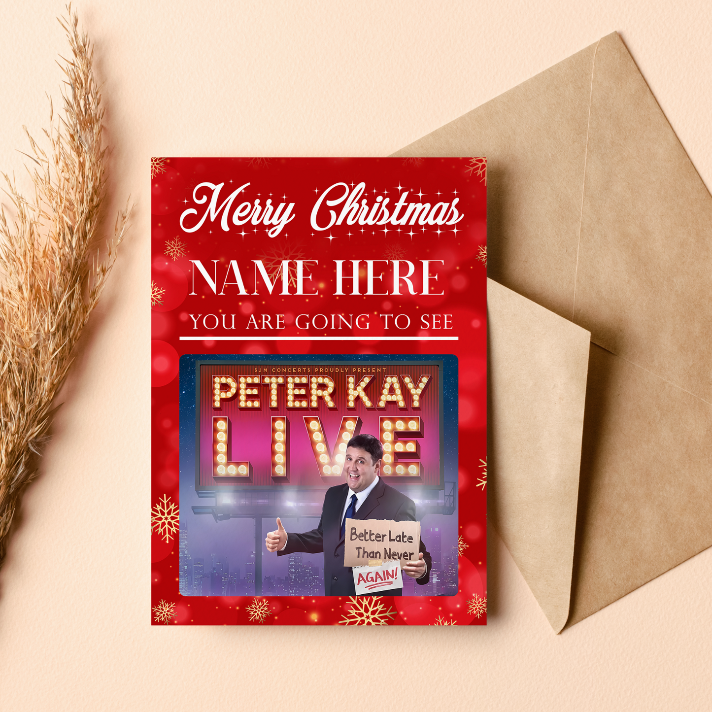 You're Going to See PETER KAY LIVE BIRTHDAY XMAS Card Personalised Any Name
