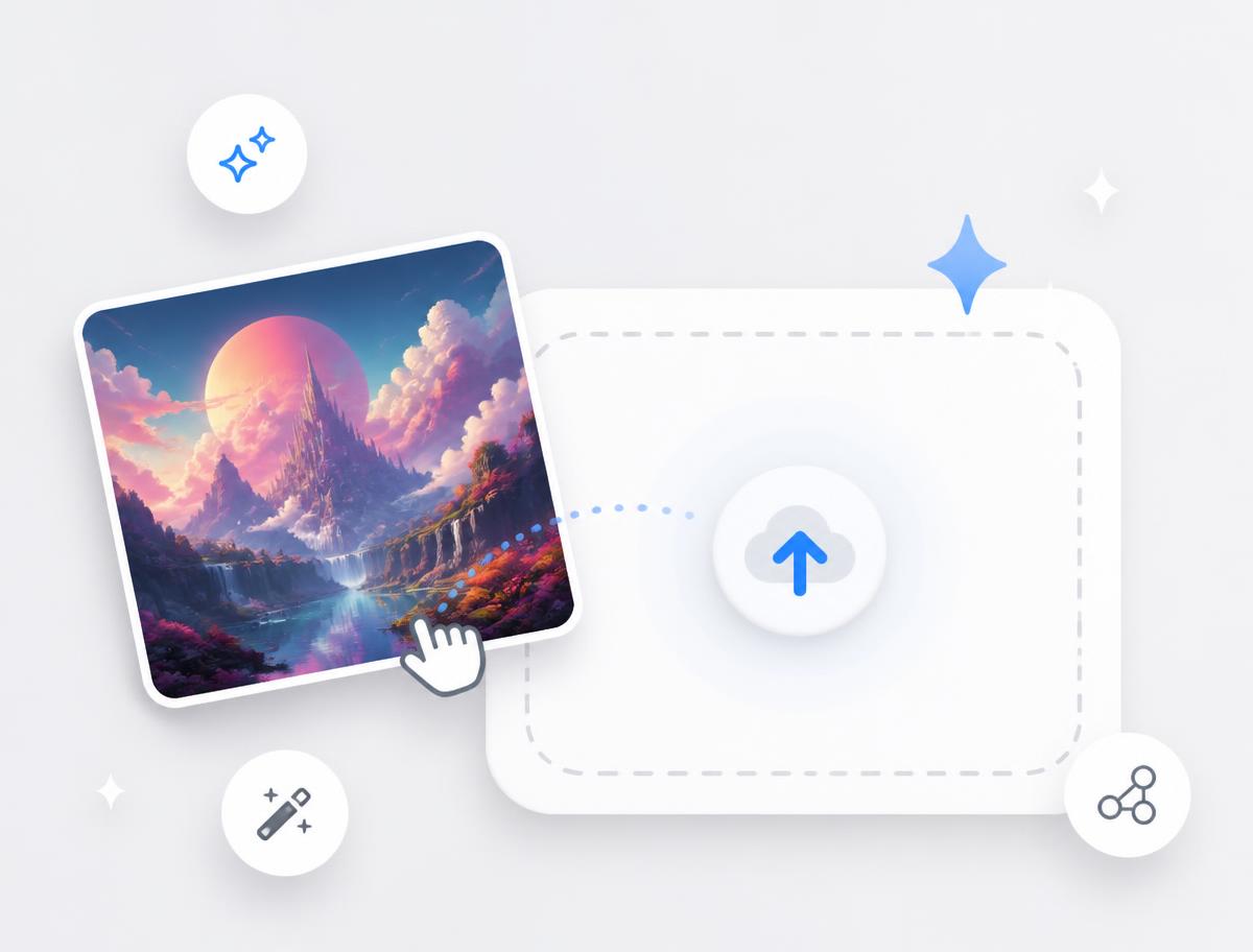 Dragging an AI-generated artwork into the PostersPosted upload panel