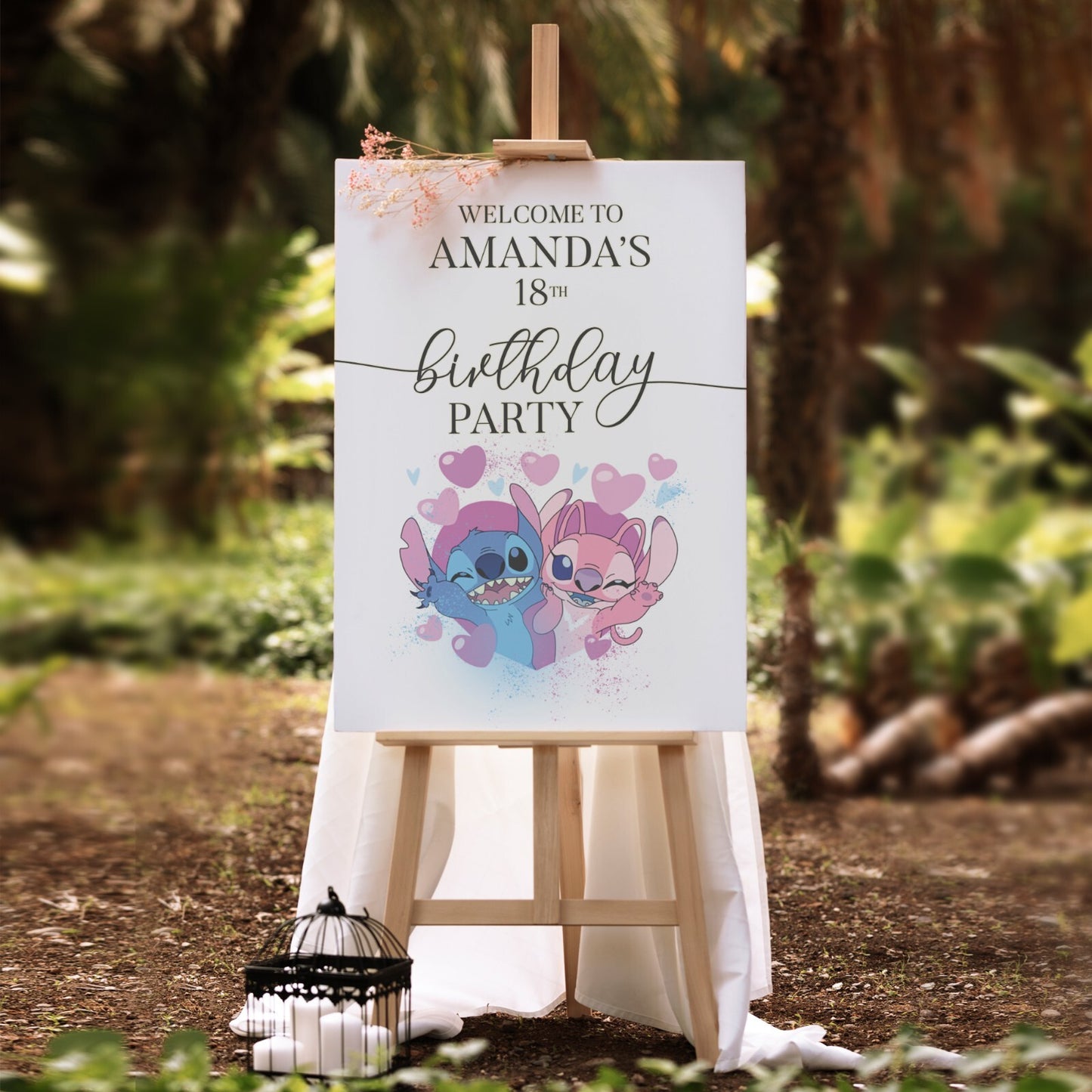 Personalised Lilo And Stitch Birthday Welcome Poster | A5-A1 | Party Decoration
