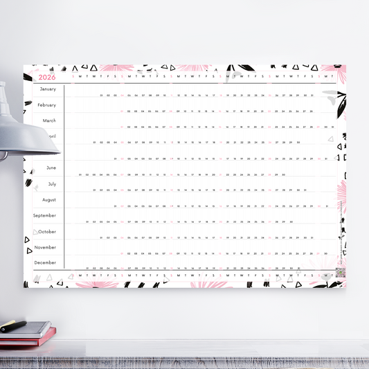 2026 Wall Planner Full Year Calendar For Home Office Work Jan-Dec A5-A1 Sizes