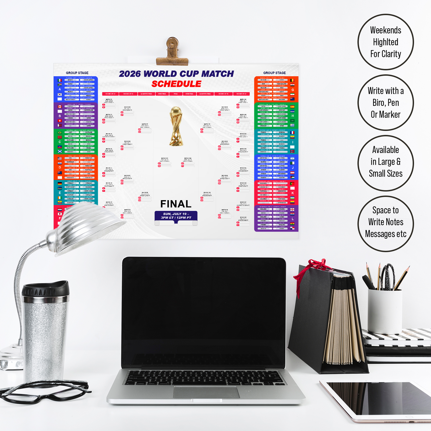 Football World Cup 2026 Wallchart World Cup Schedule Poster Football Tournament