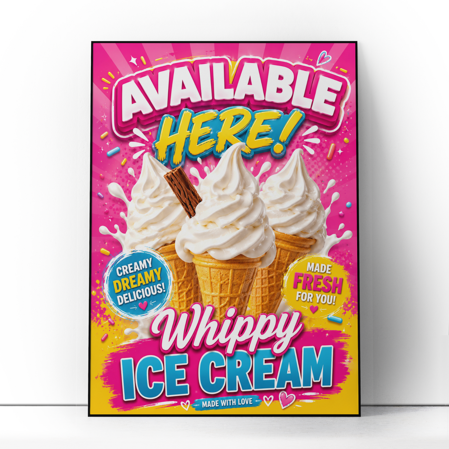 Ice Cream Sold Here Sticker Van Mr Whippy Decal Window Advertisement Sign