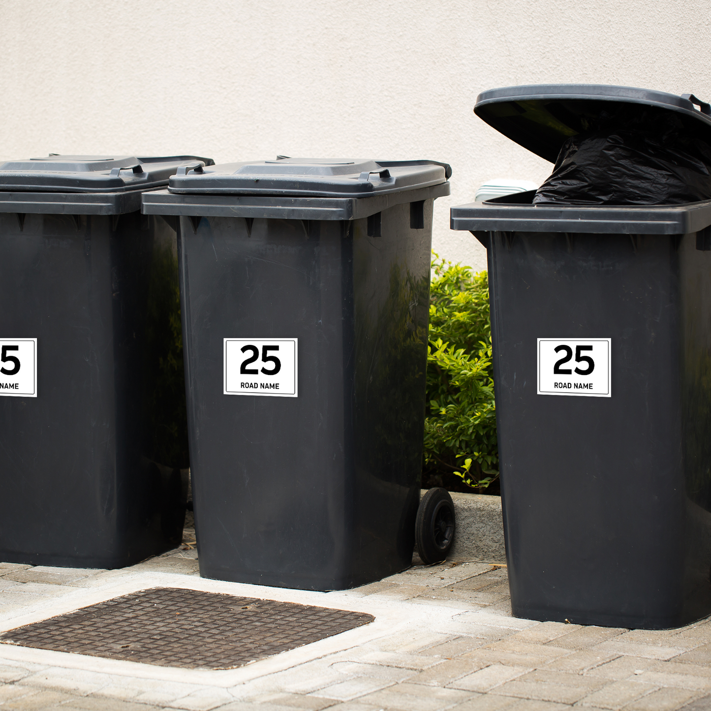 Wheelie Bin Numbers Personalised Waterproof Bin stickers Labels House Street