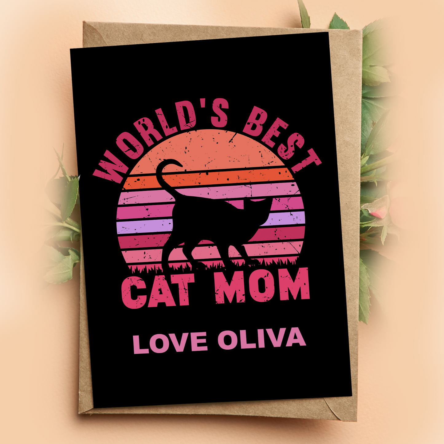 Mothers Day Card Personalised Gift For Cat Mum Best Cat Mummy Mother's Card