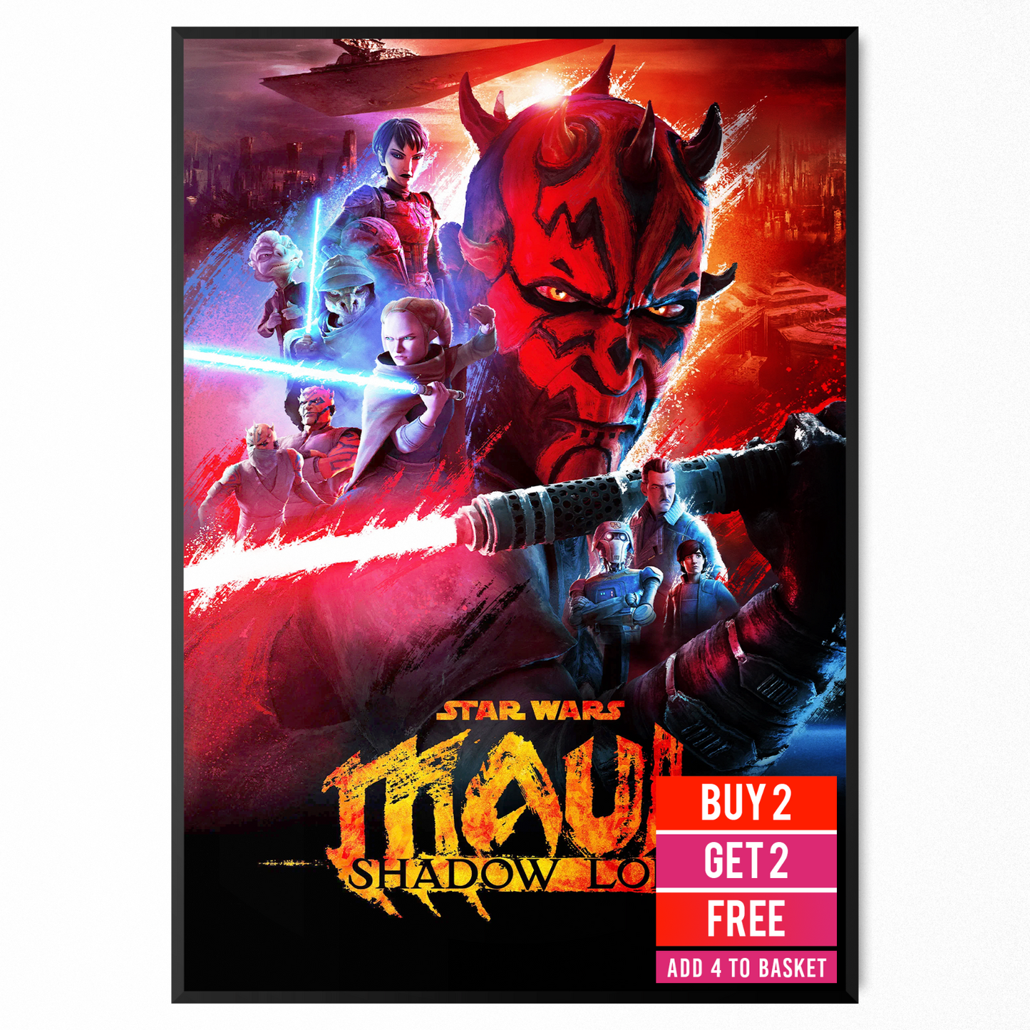 Star Wars Maul Shadow Lord TV Series Poster Print Bedroom Wall Decor A5-A3