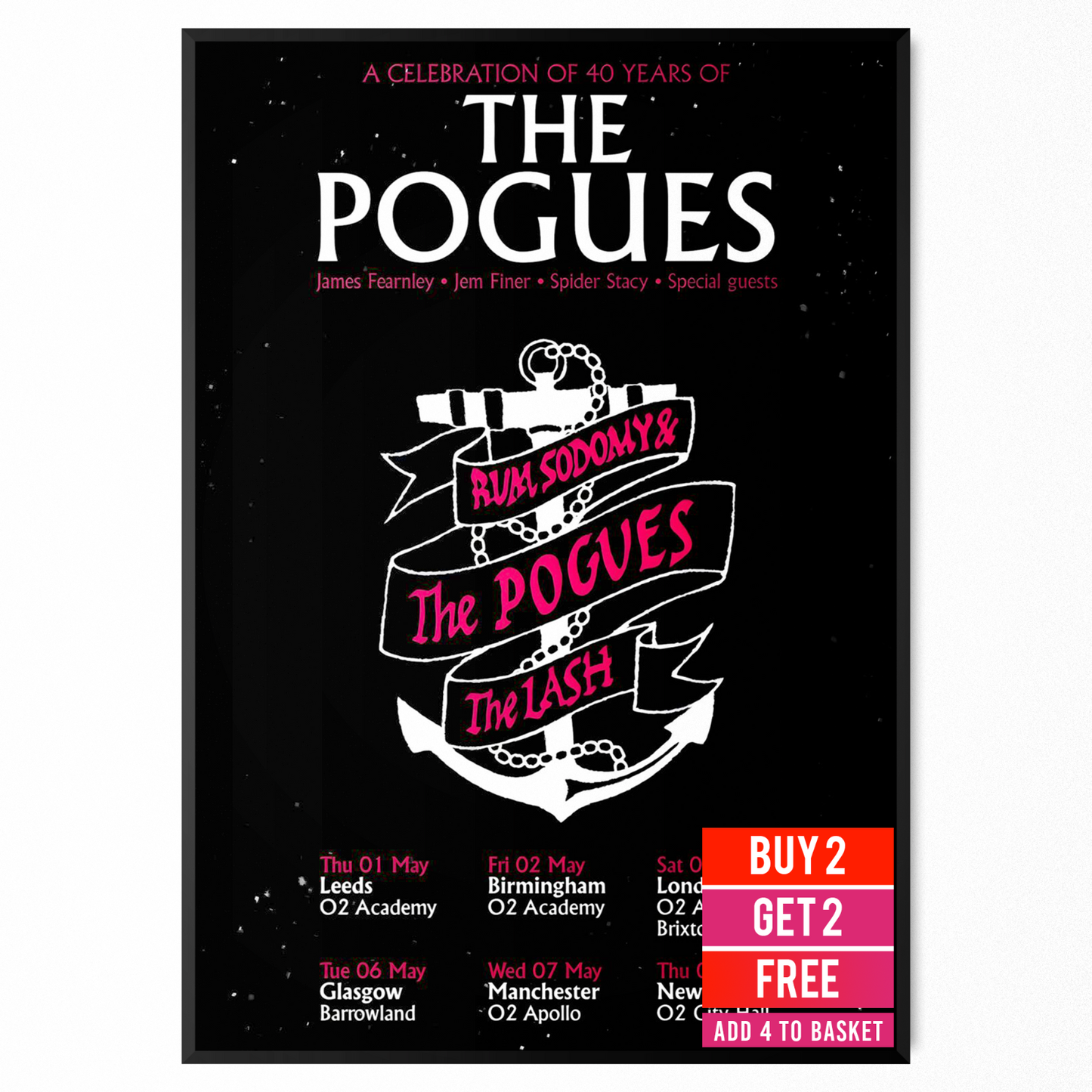 The Pogues Concert Poster UK Tour 2025 For The Pogues Fans A5 A4 A3 Poster Print