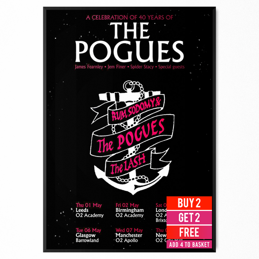 The Pogues Concert Poster UK Tour 2025 For The Pogues Fans A5 A4 A3 Poster Print
