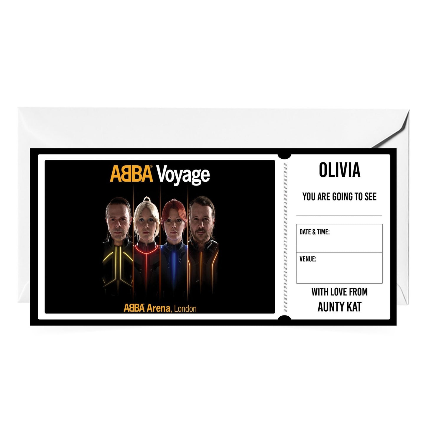 Abba Voyage Concert Ticket Gift Card YOURE GOING TO SEE Personalised Gift Card