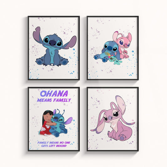 Disney Lilo And Stitch Wall Gift Poster Art Print Home Kids Gift A5 A4 A3