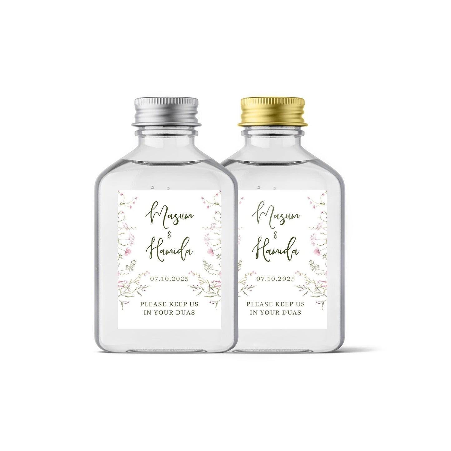 Personalised Zam Zam Stickers, Water Bottle Gift Labels, Umrah, Wedding Favour