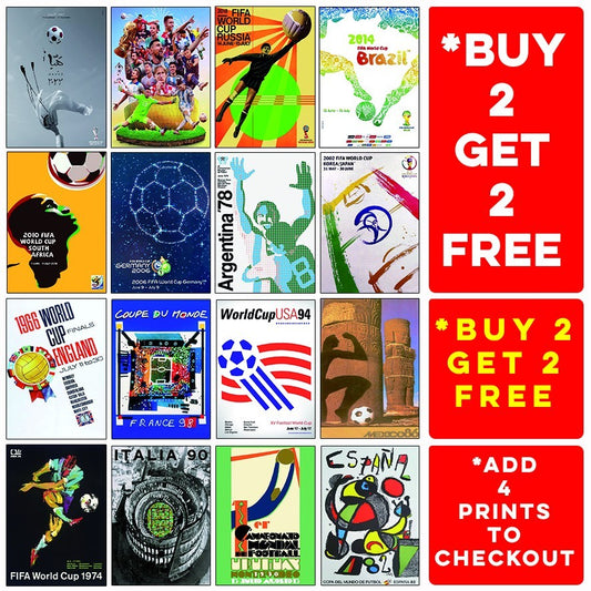 WORLD CUP POSTERS 1930 - 2026 VINTAGE Vintage CLASSIC PRINT BUY2 GET 2 FREE
