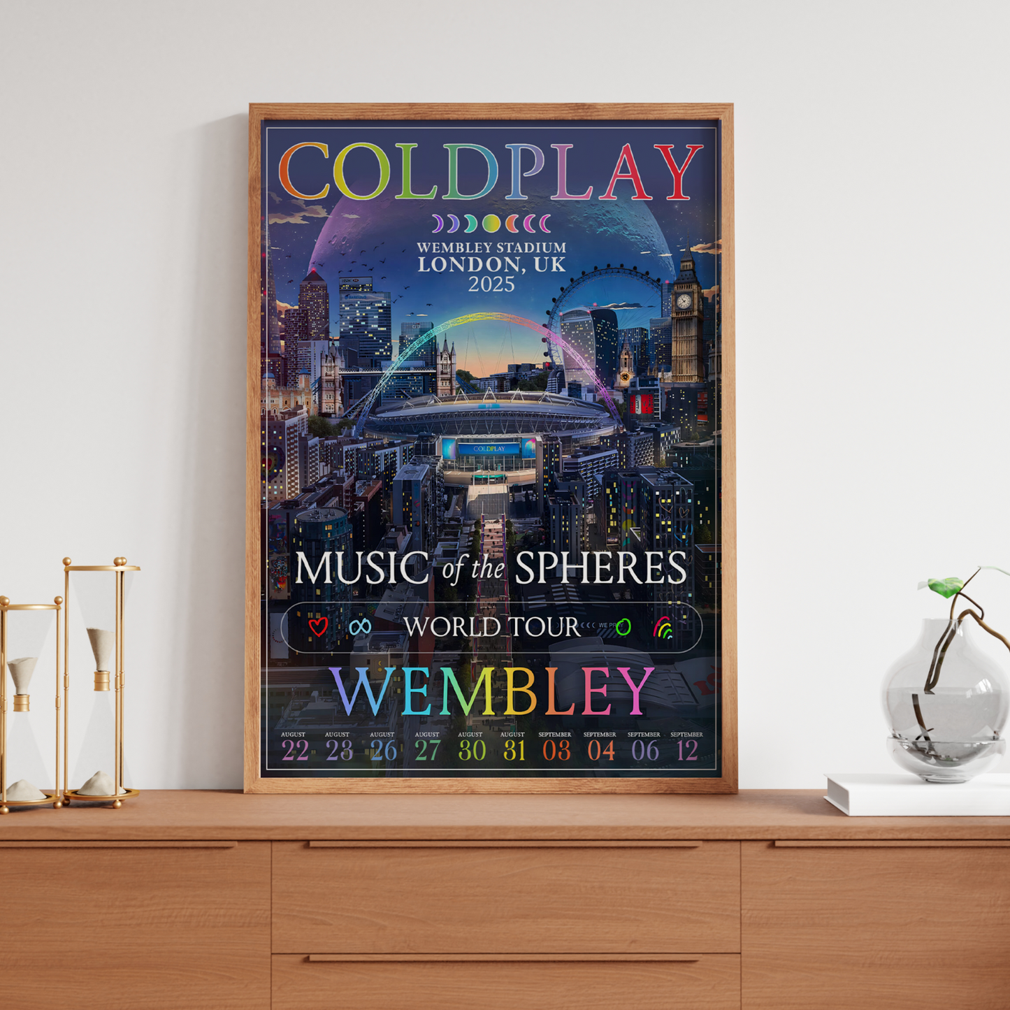 Coldplay Music Of The Spheres 2025 Poster Print Wembley Stadium London Tour