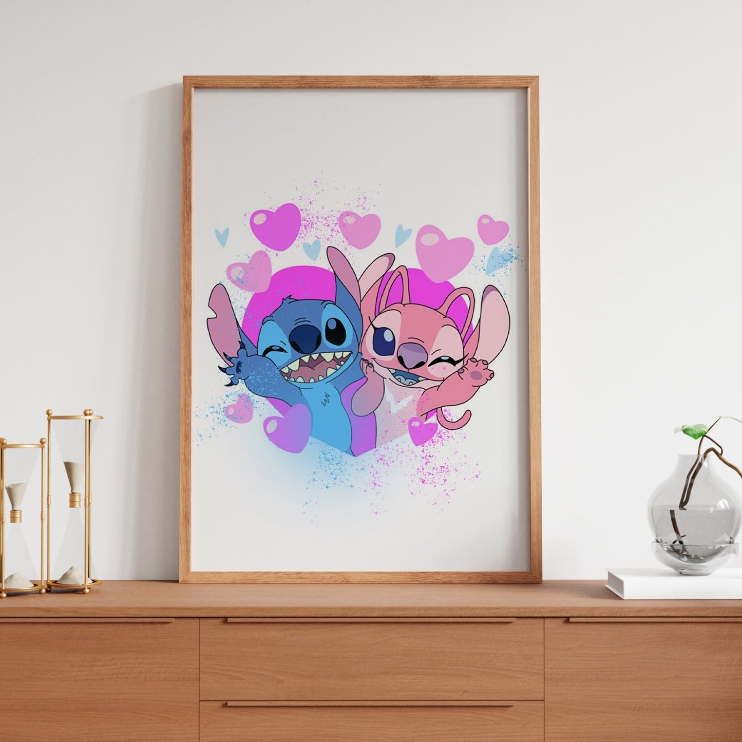 Set Of 3 Personalised Disney Lilo And Stitch Poster Wall Art Print Girl Gift