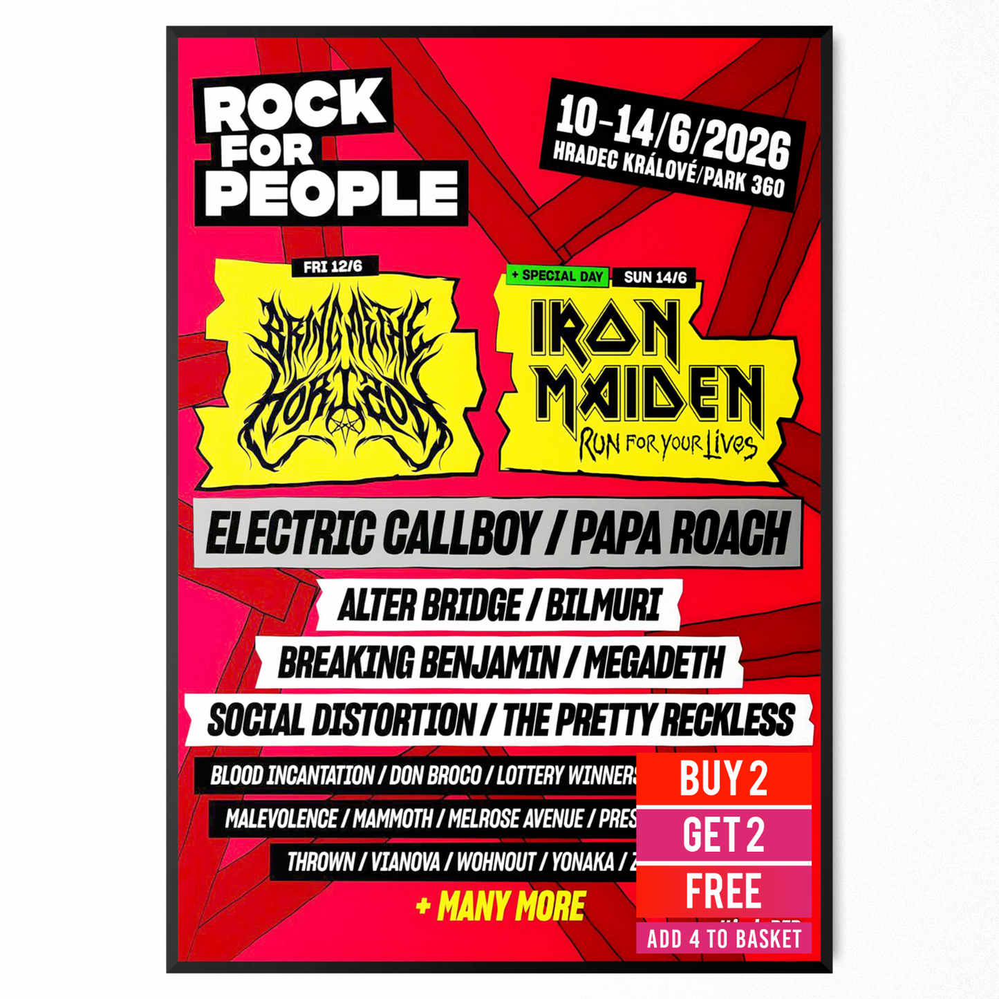 Rock For People Festival Poster 2026 Line Up Festival Music Print A5-A3 For Fans