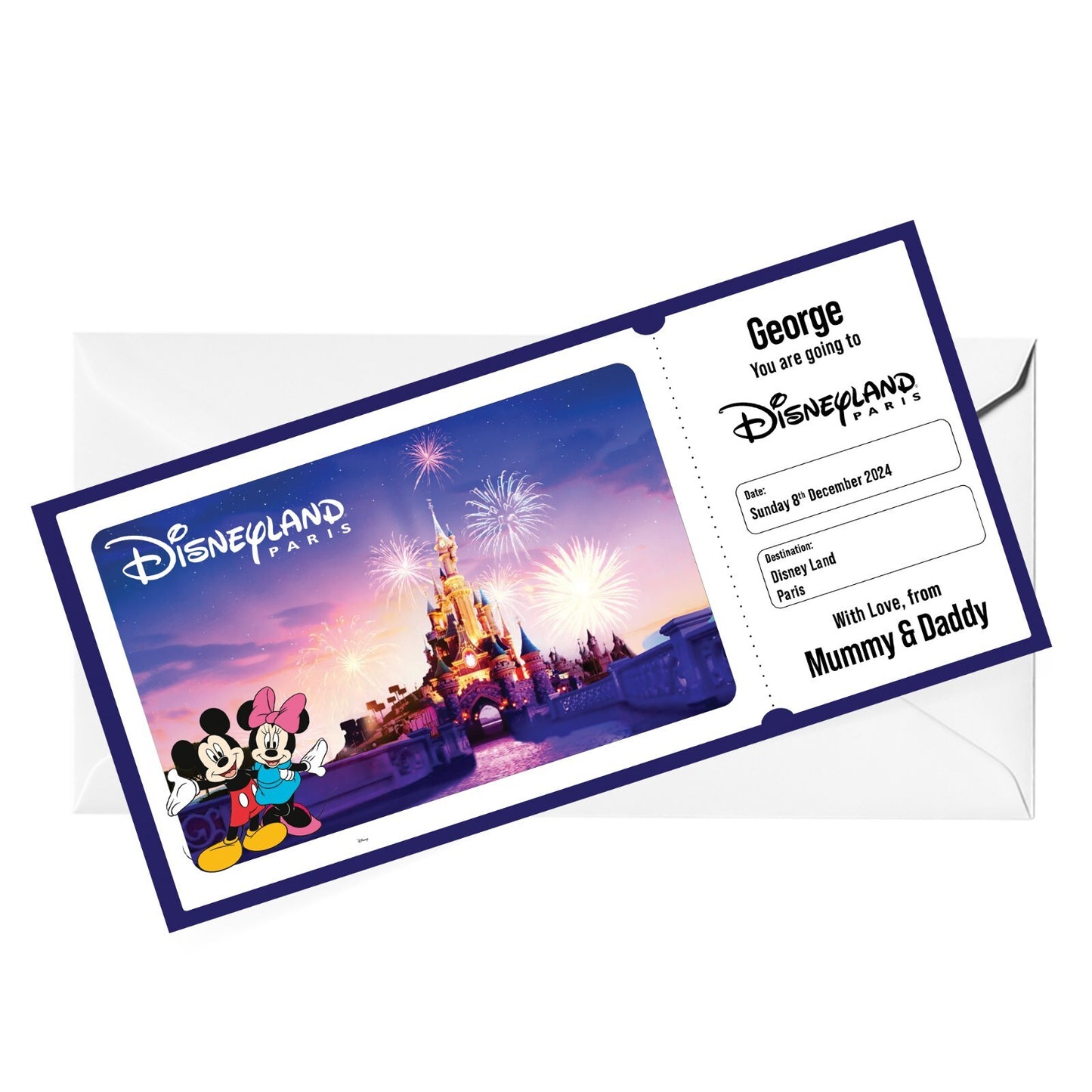 Disneyland Ticket Personalised, Disneyland Paris Ticket Surprise Ticket Gift