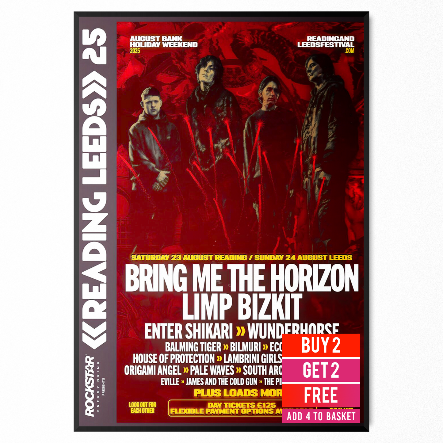 Reading Leeds Festival Line Up 2025 Festival Poster Print Musical A5-A3 For Fans