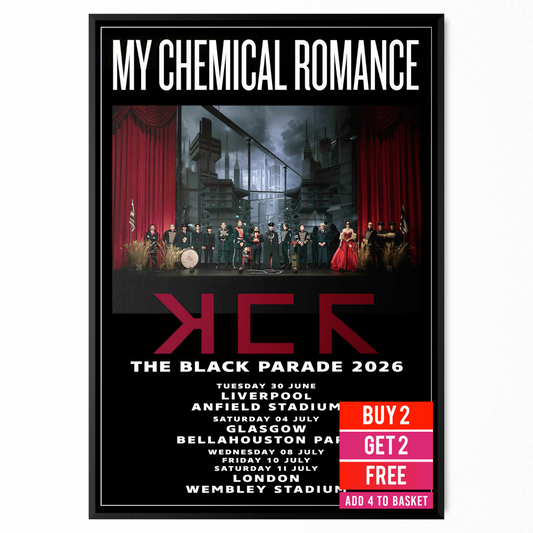My Chemical Romance Music Poster The Black Parade 2026 UK Tour For MCR Fans