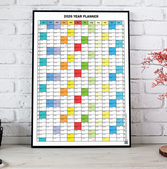 2026 Year Planner Full Year Calendar Home Office Work Planner JAN-DEC  A5-A3