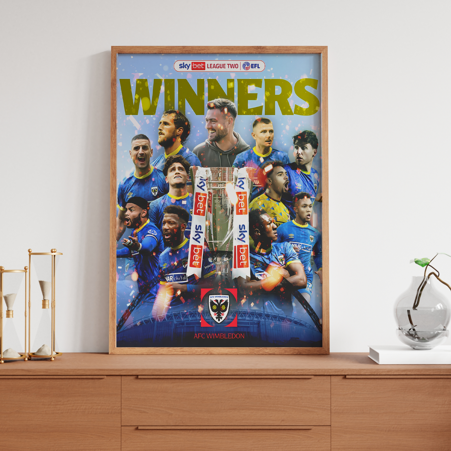 AFC Wimbledon Poster 2025 League 2 Play Off Final Winners For AFC Wimbledon Fans