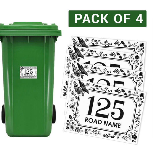 Wheelie Bin Numbers Personalised Bin Sticker Custom House No.&Street Labels