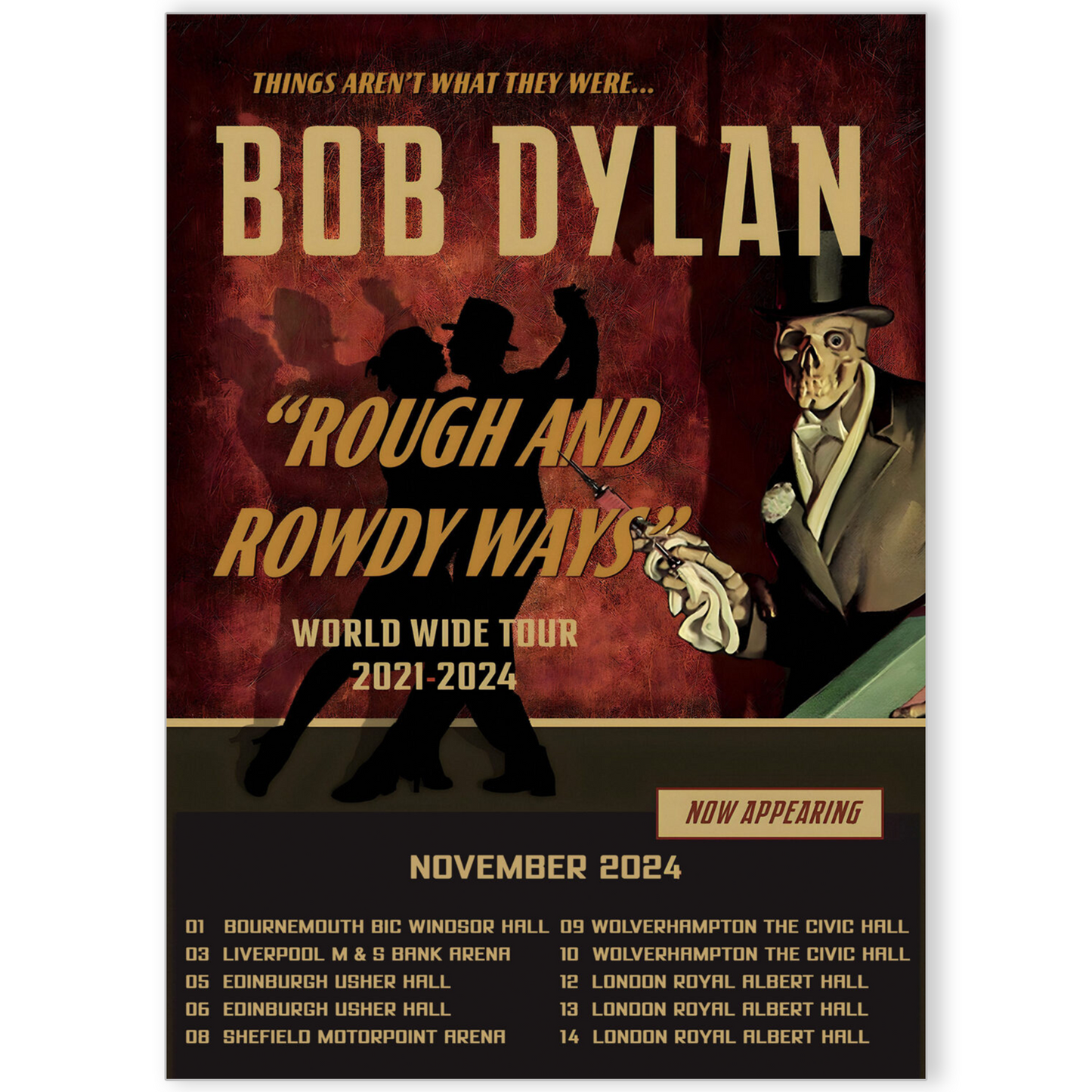 Bob Dylan Rough And Rowdy Ways Concert Poster For Bob Dylan Fans A5 A4 A3