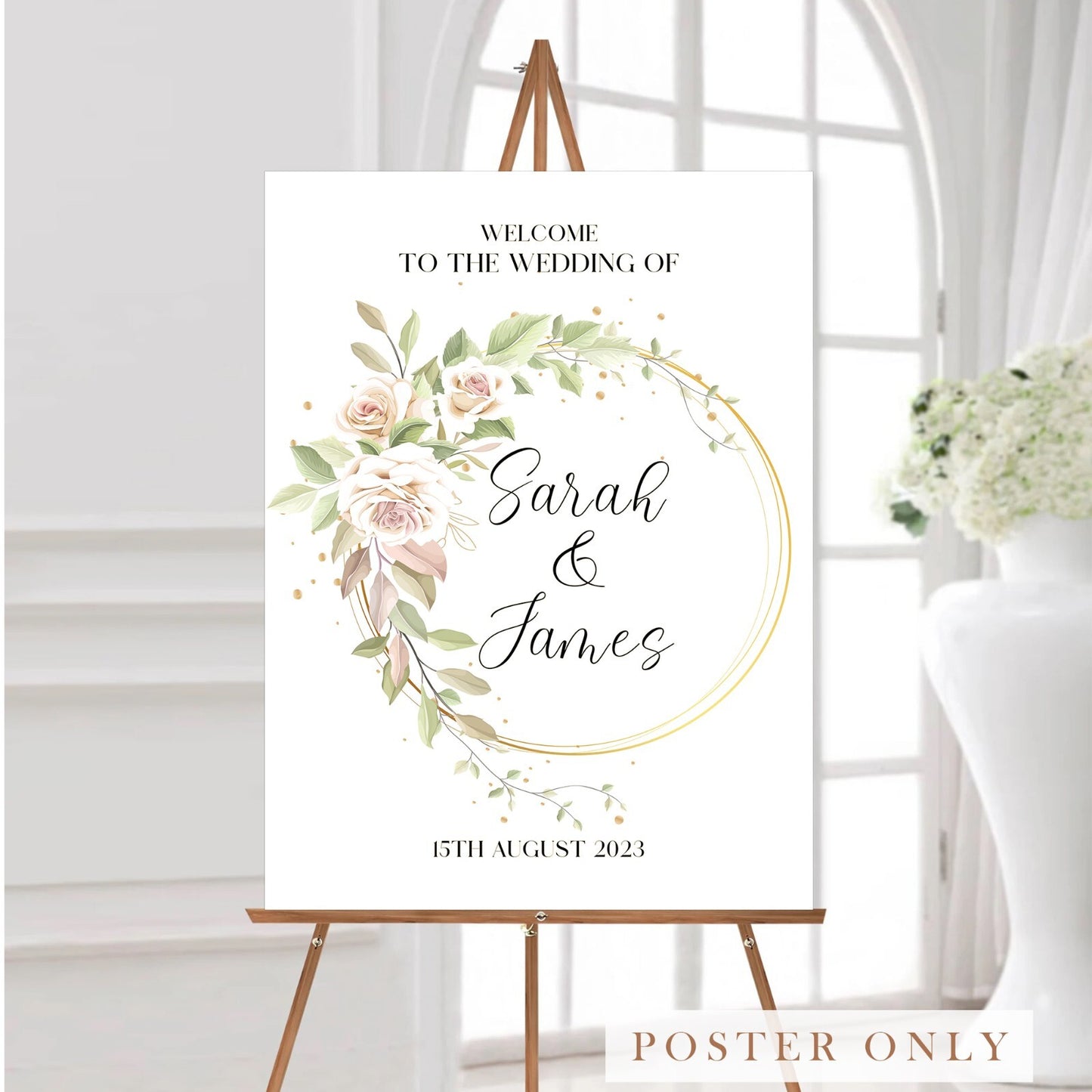 Personalised Wedding Sign Customisable Entrance Poster Welcome to Our Wedding
