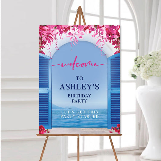 Birthday Party Sign Poster Mamma Mia! Themed Personalised Birthday Banner Print
