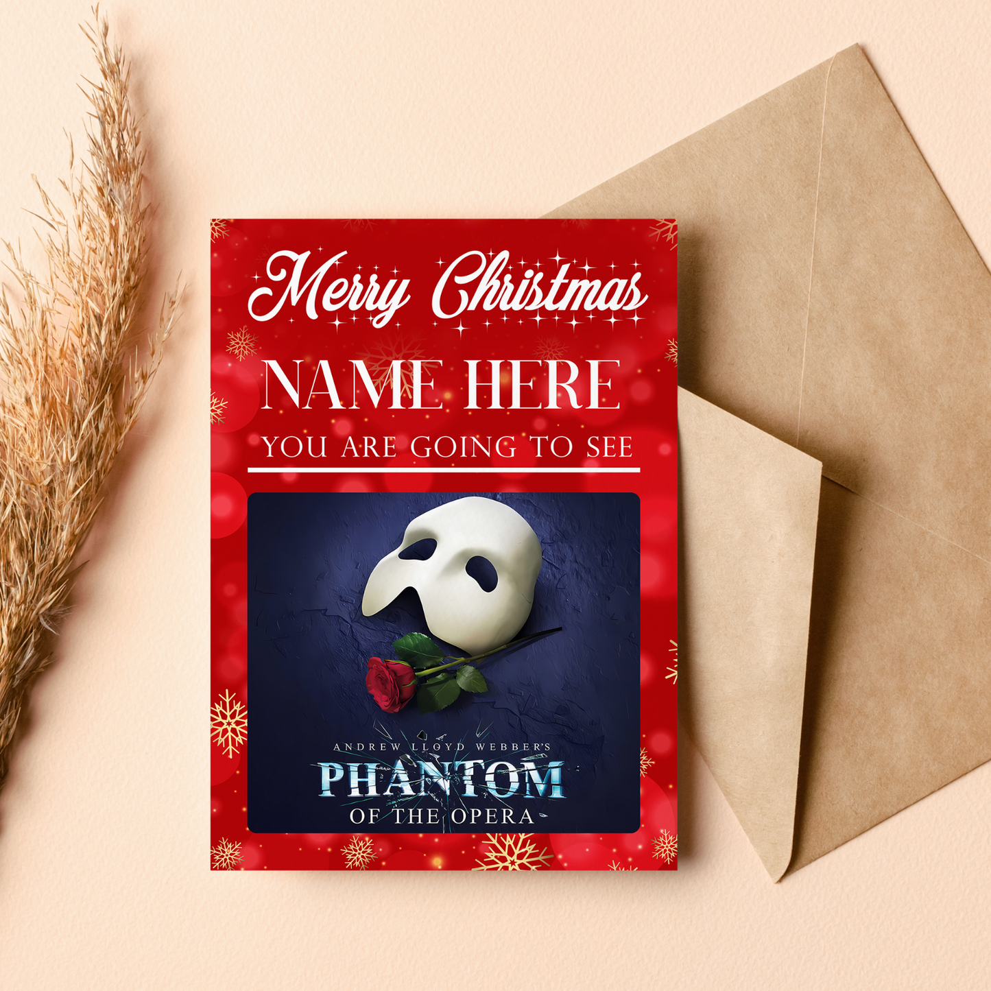 You're Going To See Phantom Of the Opera Christmas Gift Personalised Xmas Card