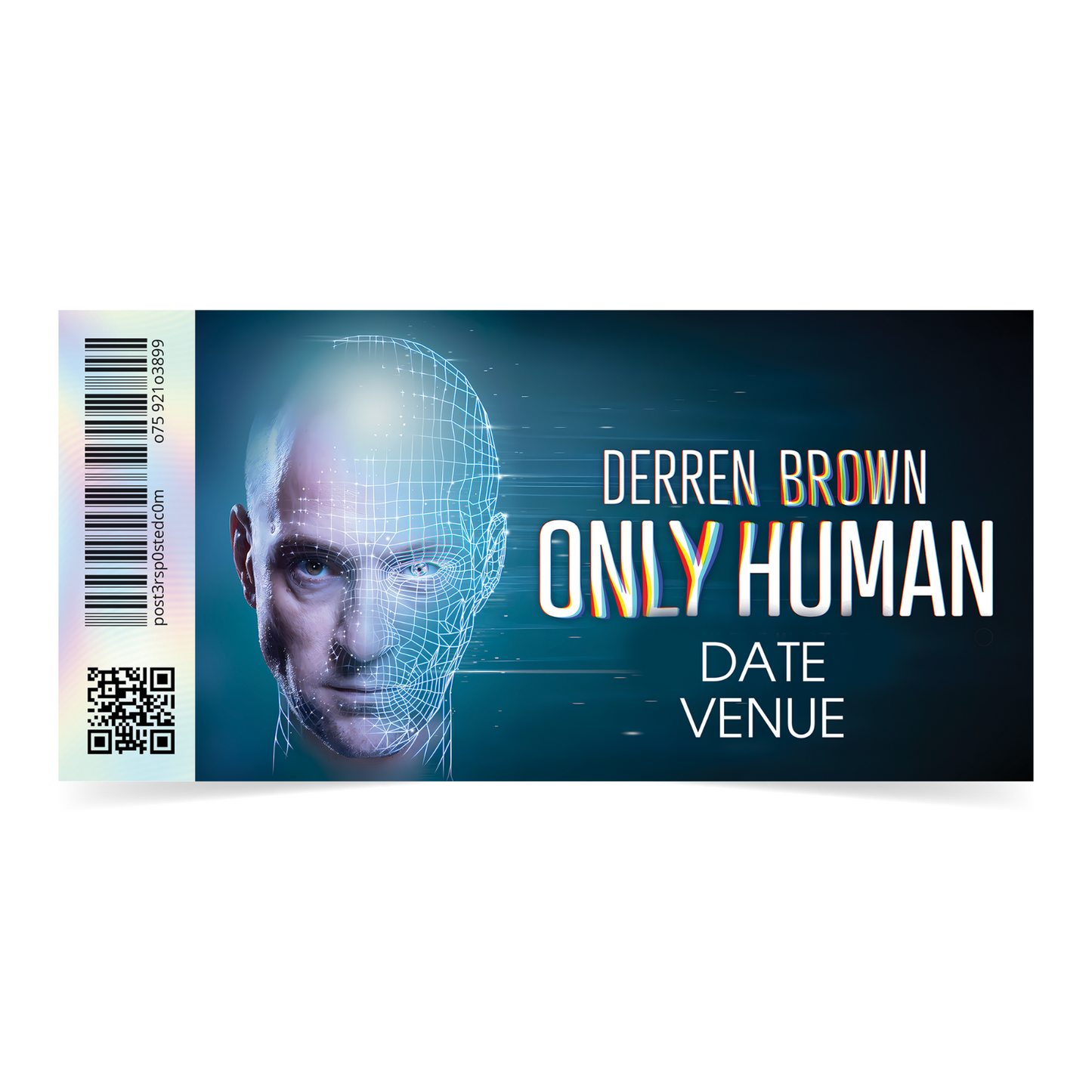 Derren Brown Only Human Live Tour Mock Ticket Stub Gift Reveal Ticket