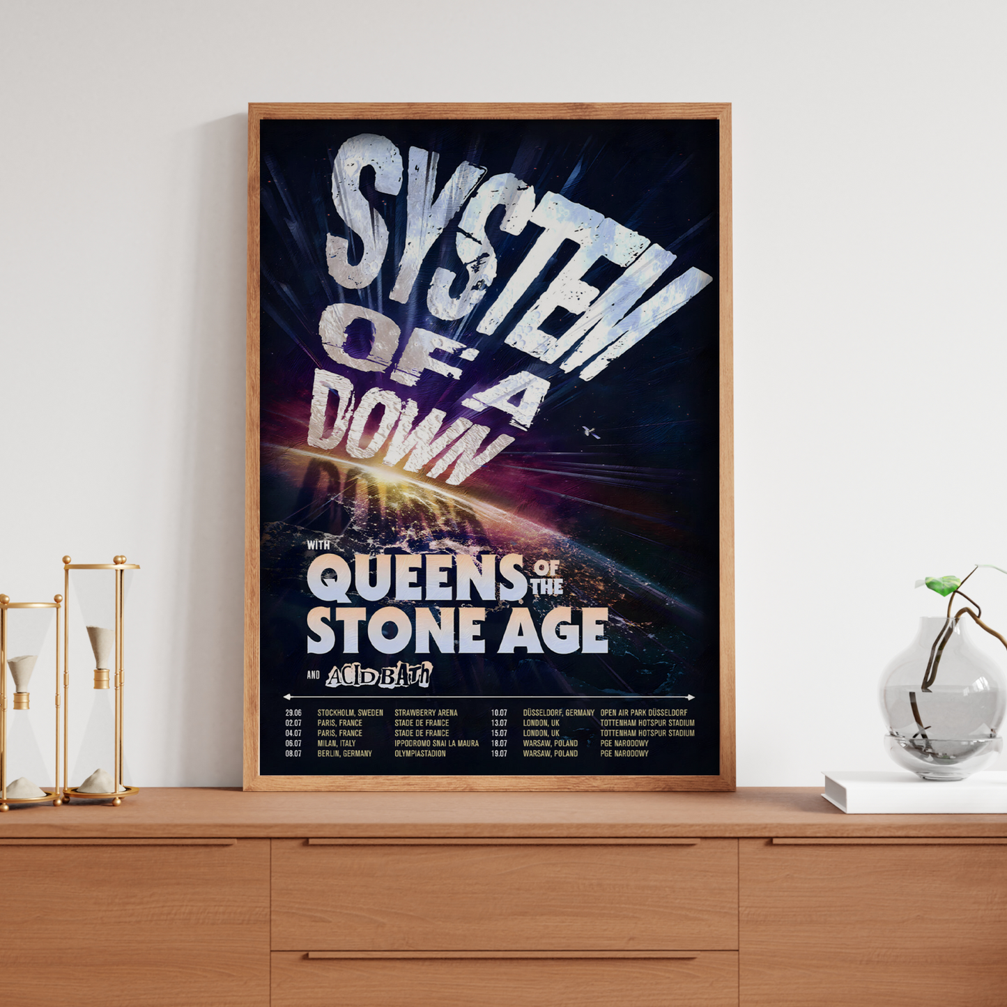 System of a Down UK Tour Poster 2026 UK + Europe Date Poster For Fans A5-A3