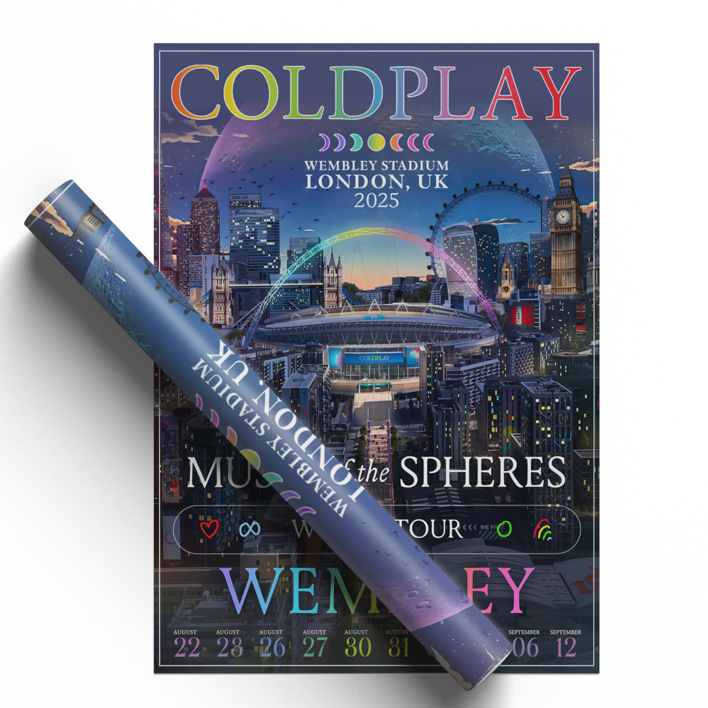 Coldplay Music Of The Spheres 2025 Poster Print Wembley Stadium London Tour