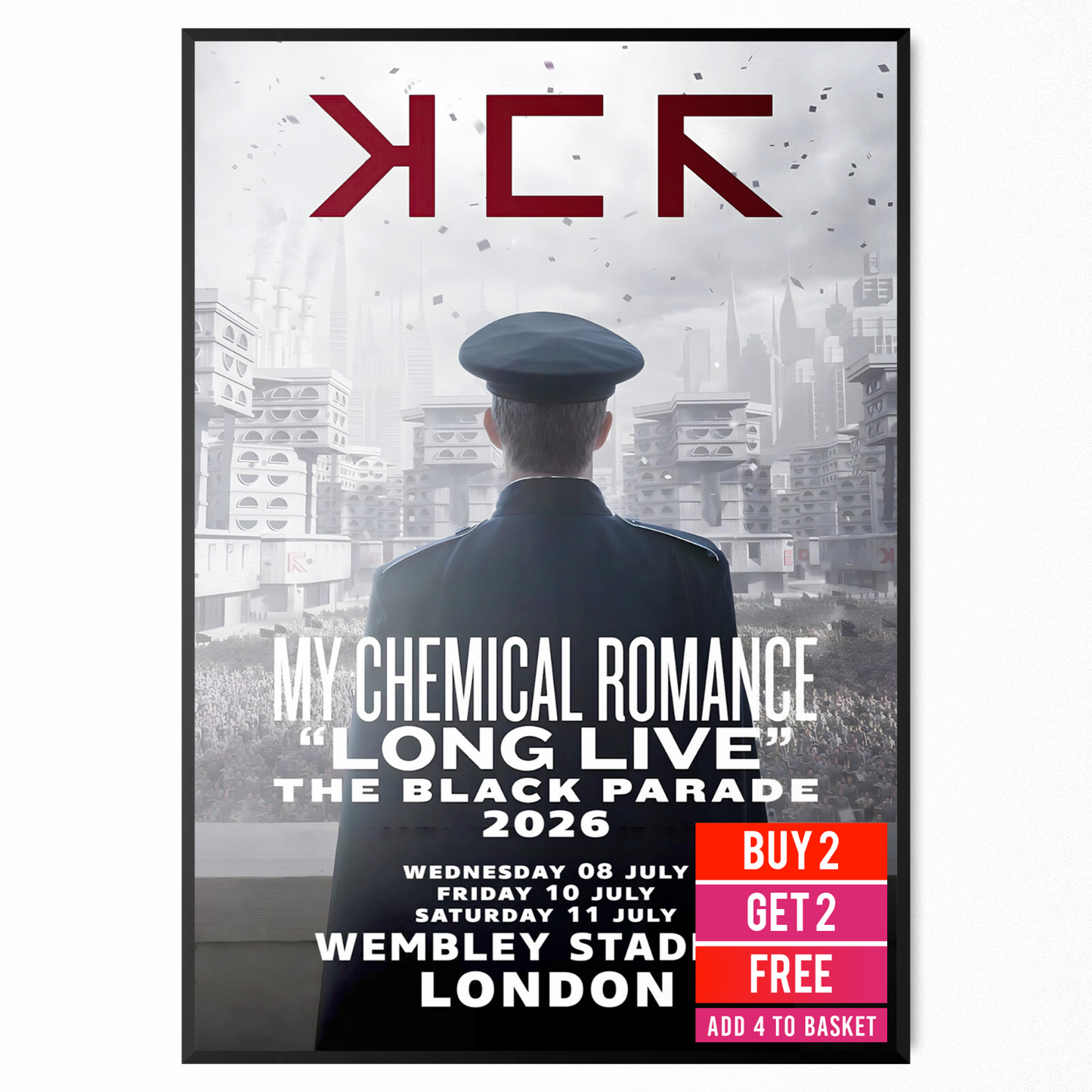 My Chemical Romance Music Poster The Black Parade Wembley Poster For Rock Fans