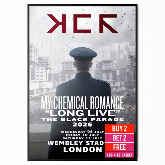 My Chemical Romance Music Poster The Black Parade Wembley Poster For Rock Fans