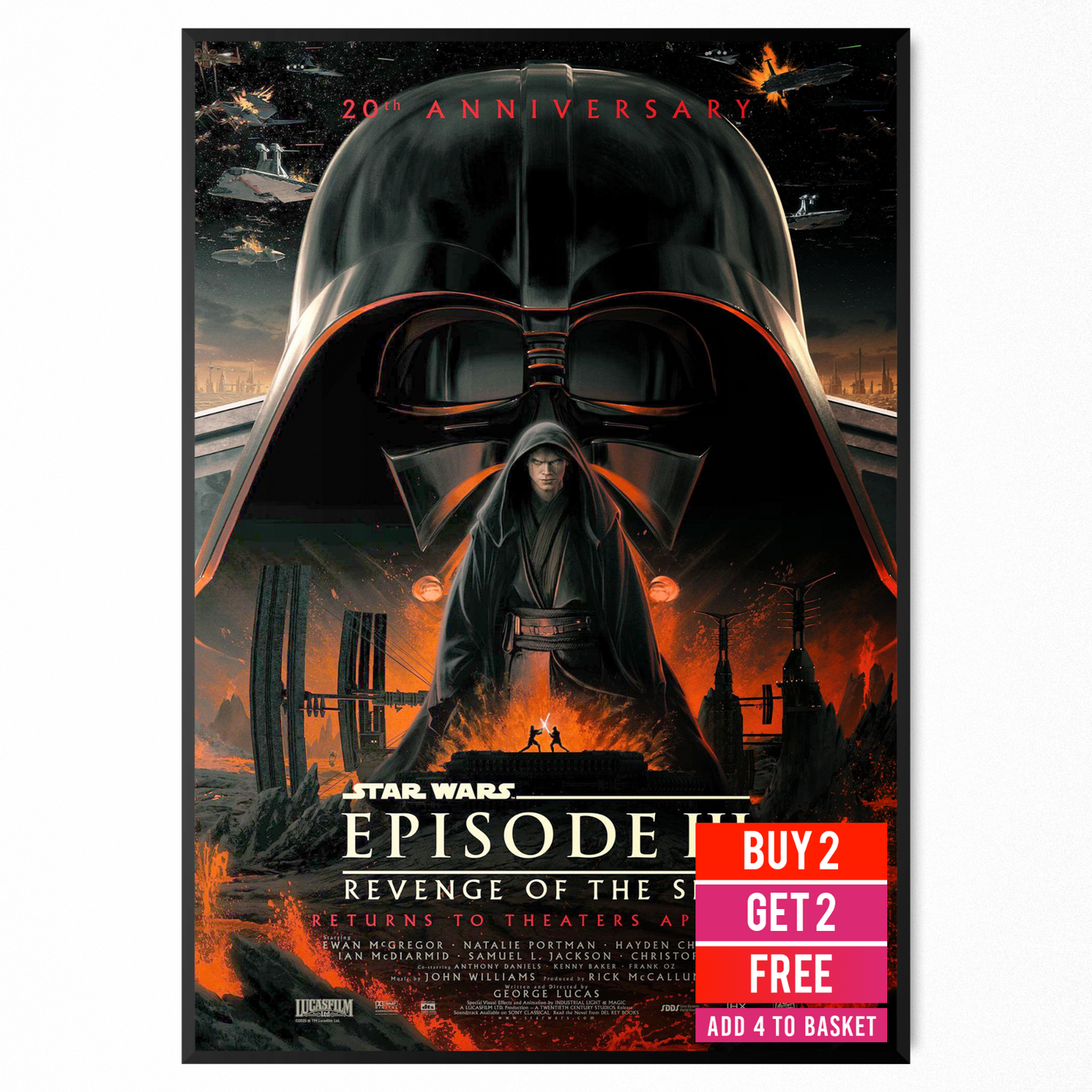 Star Wars Episode III Revenge Of The Sith 20th Anniversary 2025 Movie Poster