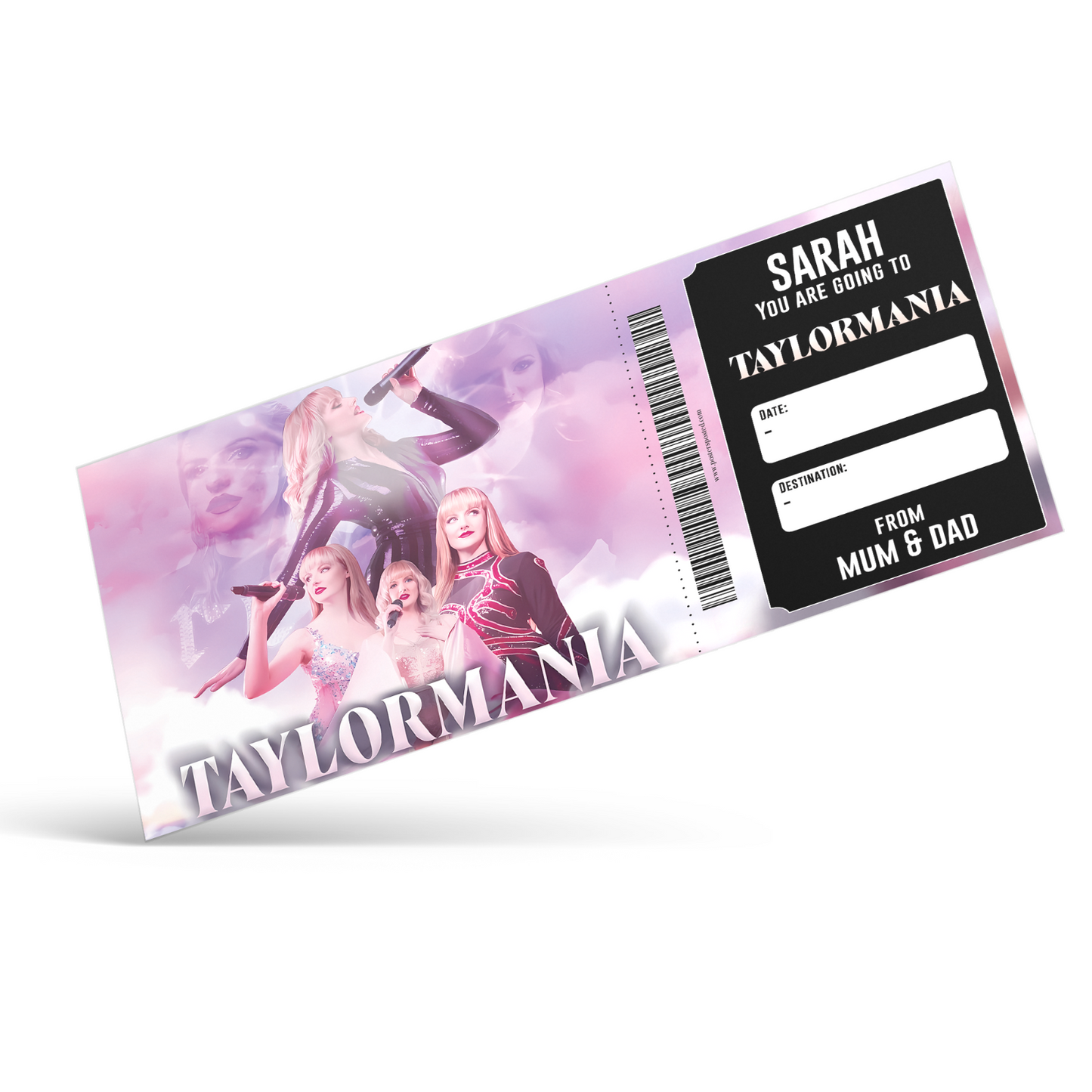 TAYLORMANIA Ticket Personalised Concert Music Souvenir Gift Keepsake Voucher