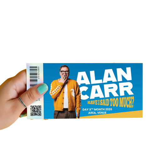 Alan Carr Live Tour Souvenir Comedy Show Personalised Ticket Memorabilia Gift
