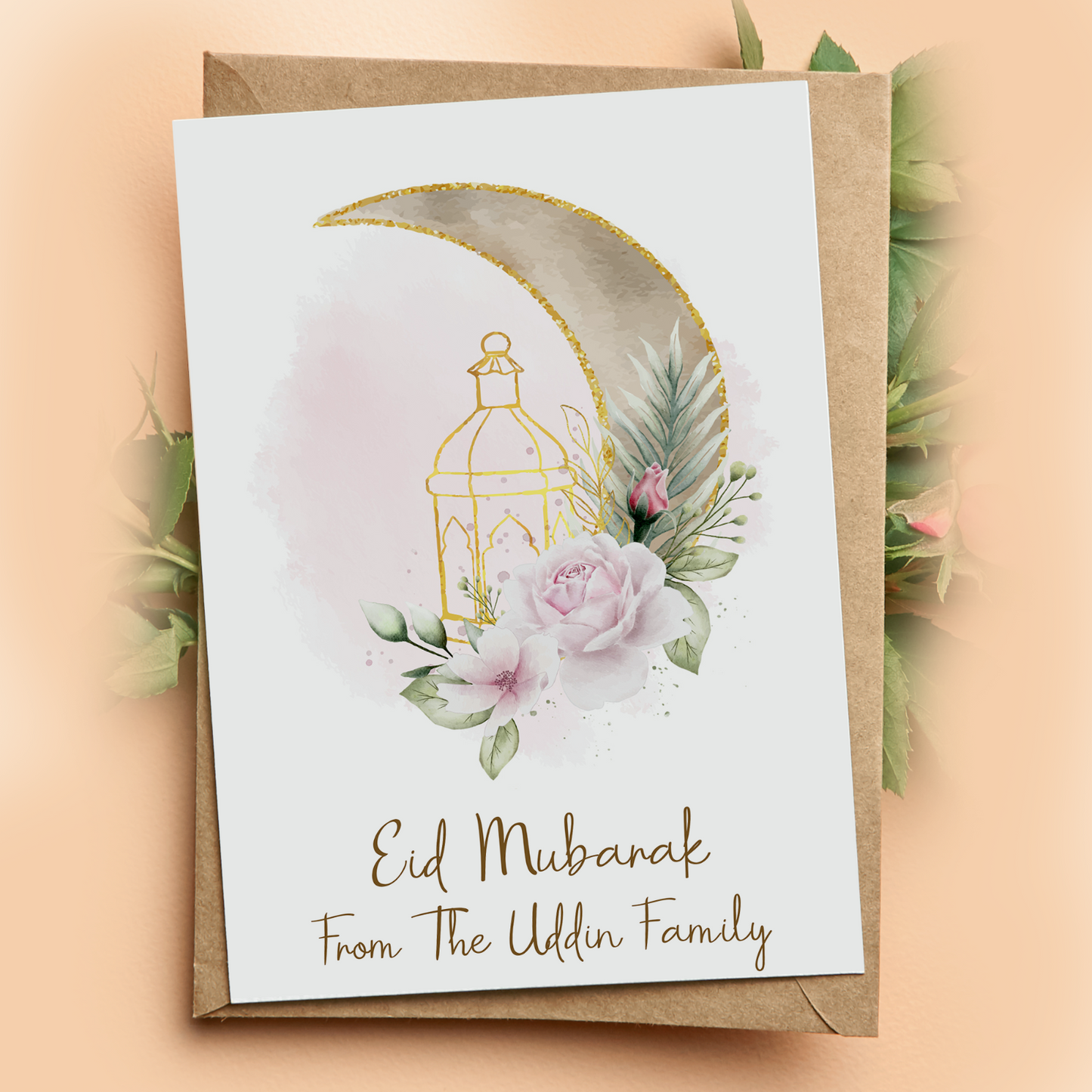 Eid Mubarak Greeting Card With Envelope Personalised Islamic Gift Family Friend