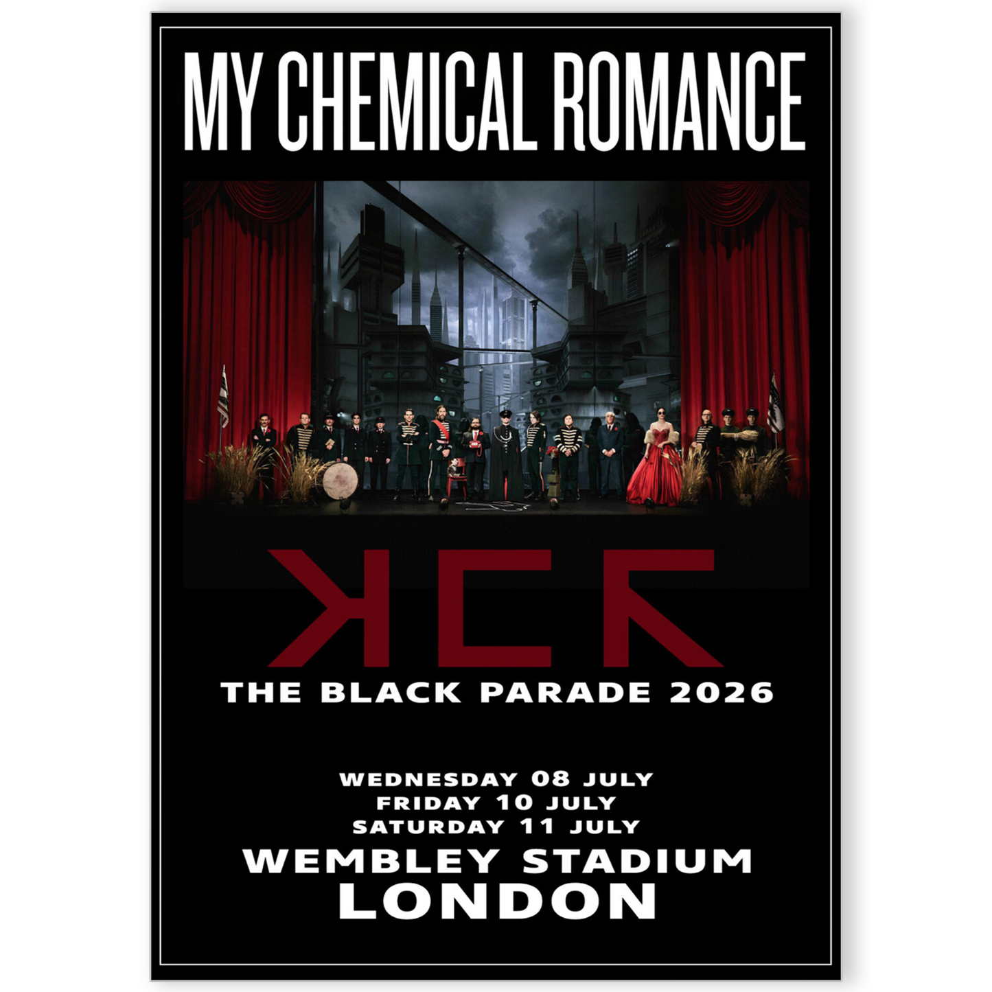 My Chemical Romance Music Poster UK 2026 Concert Poster For MCR Rock Fans A5-A3