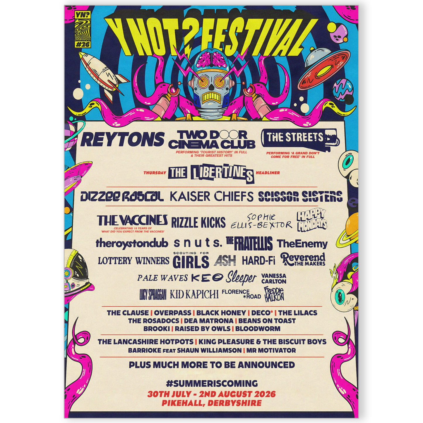 Y Not 2 Festival 2026 Music Line-up For Music Fans Print Poster A5-A3 Concert