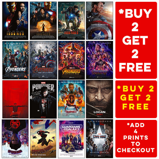 All Marvel Movie Posters AVENGERS Movies TV Series Classic Wall Art Retro Prints