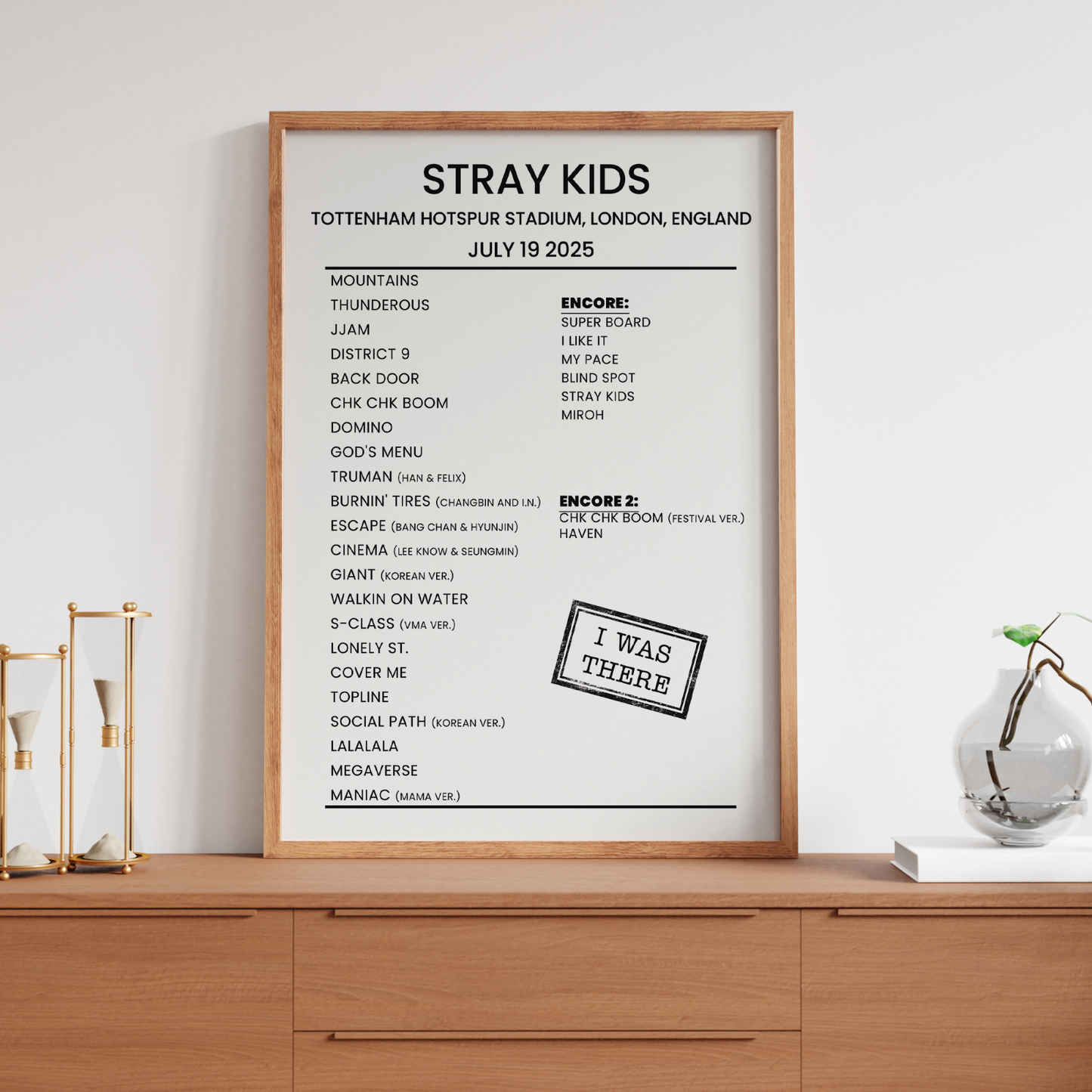 Stray Kids London 2025 Setlist Poster For Stray Kids Fans Poster Setlist A5-A3