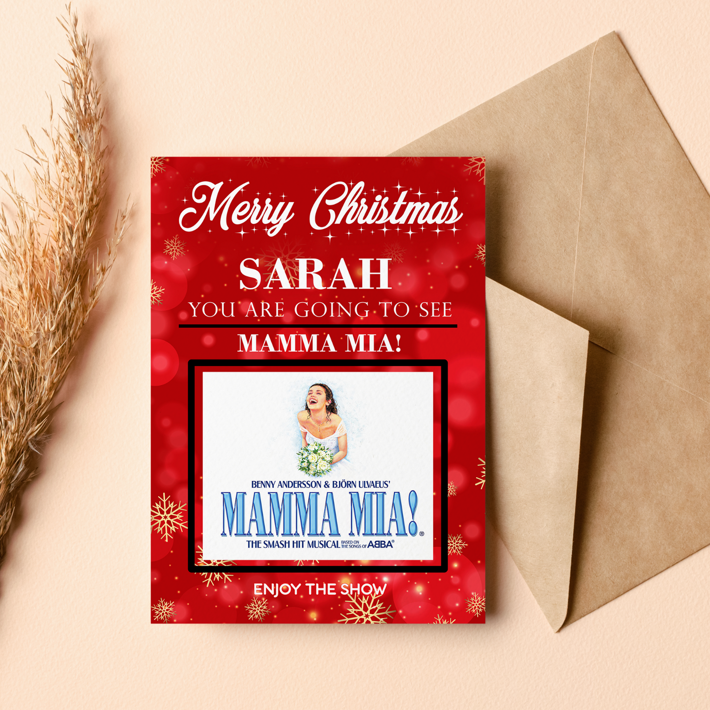 YOU'RE GOING TO SEE MAMMA MIA THE MUSICAL Personalised Christmas Gift Card