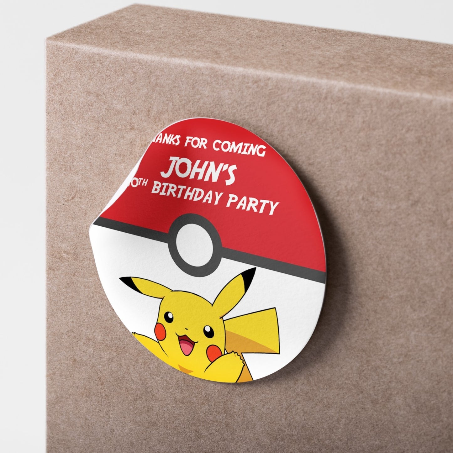 Pokemon Birthday Stickers Personalised Wall Stickers Seals Party Bag Gift